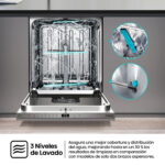 HISENSE Lavavajillas integrable - Hisense HV16D5, 16 servicios, 6 programas, 59.8 cm, Cestas flexibles, Tres programas, Sin Panelar - Imagen 8