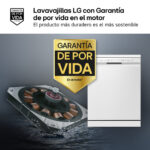 LG Lavavajillas - LG DF355FW, 14 servicios, 9 programas, 60 cm, LED táctil, Tercera bandeja, QuadWash™, ThinQ™, Blanco - Imagen 4