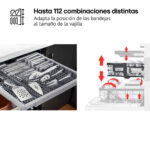 LG Lavavajillas - LG DF355FW, 14 servicios, 9 programas, 60 cm, LED táctil, Tercera bandeja, QuadWash™, ThinQ™, Blanco - Imagen 7
