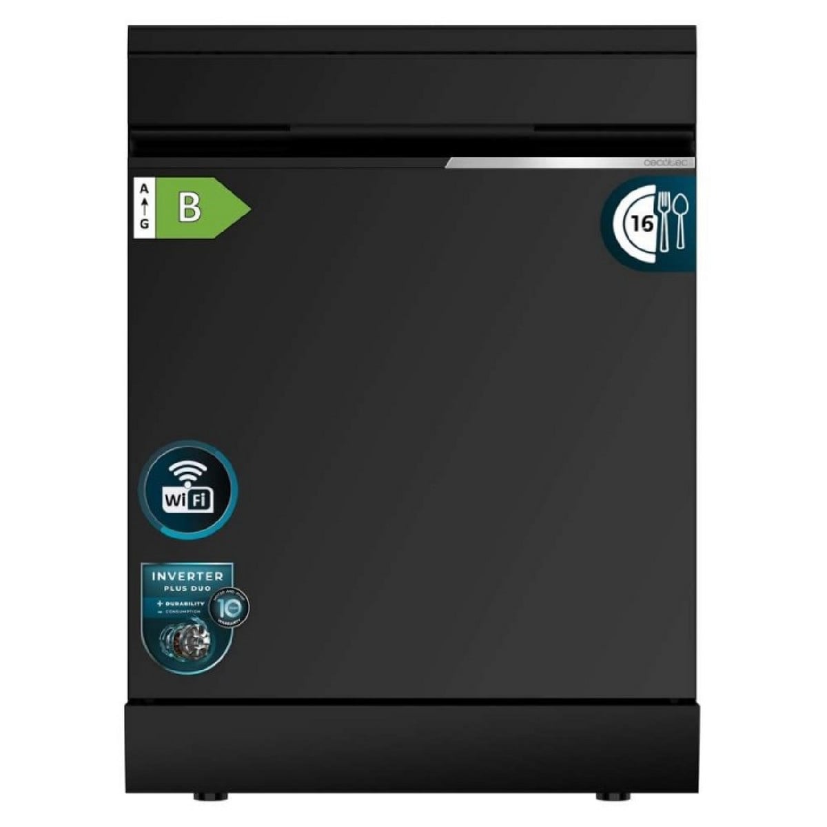 product_11037_1 CECOTEC Lavavajillas libre instalación 60 cm - CECOTEC Bolero Aguazero 7000 Matt Black Glass Connected, 62 cm, 300 - Imagen 1