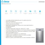 EDESA Lavavajillas Libre instalacion 45 cm - EDESA EDW-4610 X, 10 servicios, 6 programas, 44,8 cm, Acero inoxidable - Imagen 3