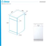 EDESA Lavavajillas libre instalación 45 cm - EDESA EDW-4610 WH, 10 servicios, 6 programas, 44,8 cm, Inox - Imagen 5